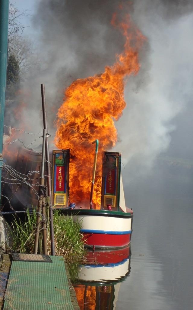 Fire on a boat