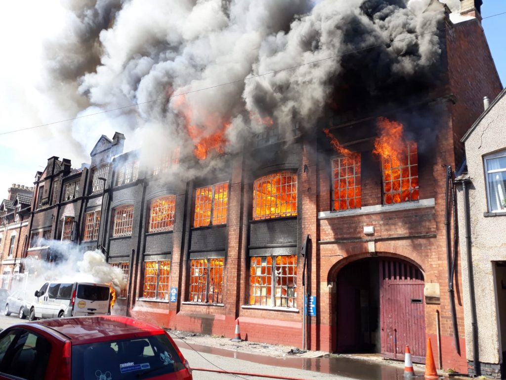 Business on fire in Regent Street, Kettering