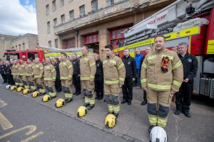 Firefighters at The Mounts Fire Station marking Firefighters Memorial Day