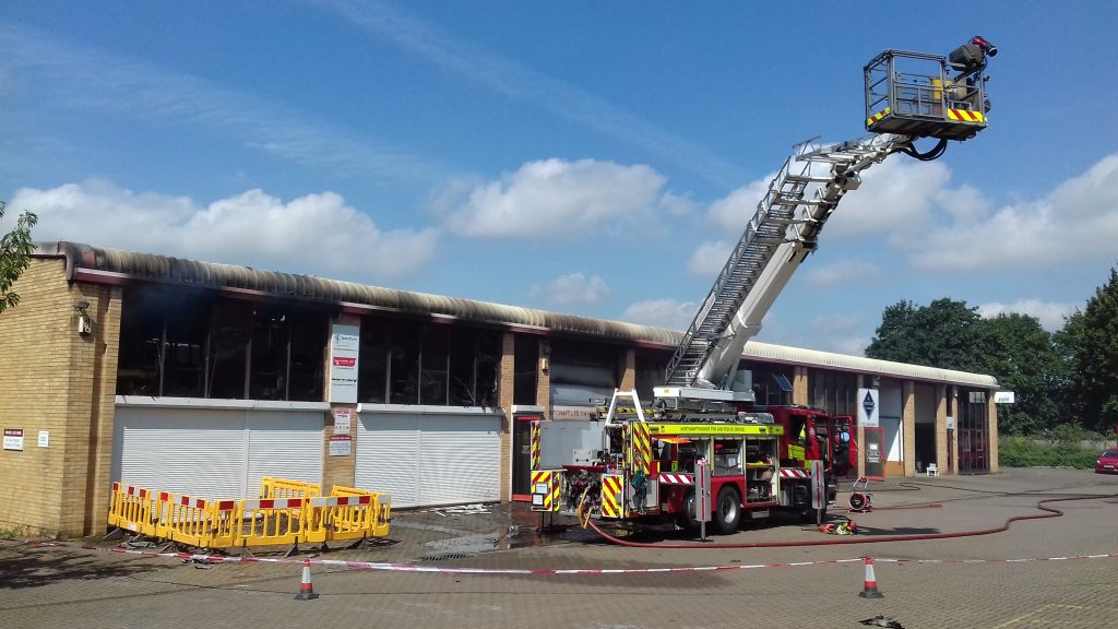 The scene of the fire at Studland Road, Northampton