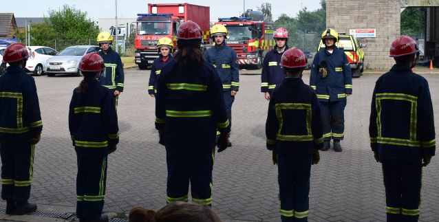 Emergency Services Cadets lined up