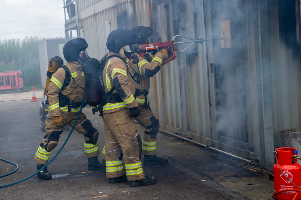 Firefighters undertaking training