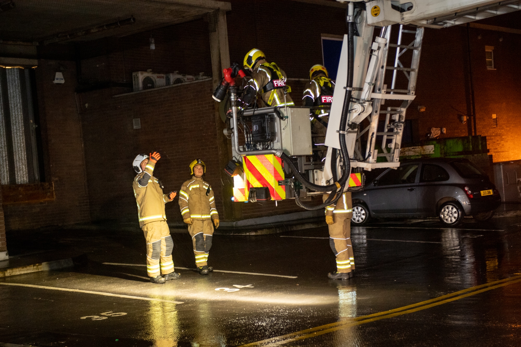 Fire Rescue Build Up High rise fire scenario used in town centre training exercise ...