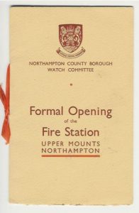 Front cover of the formal opening booklet for the Mounts Fire Station