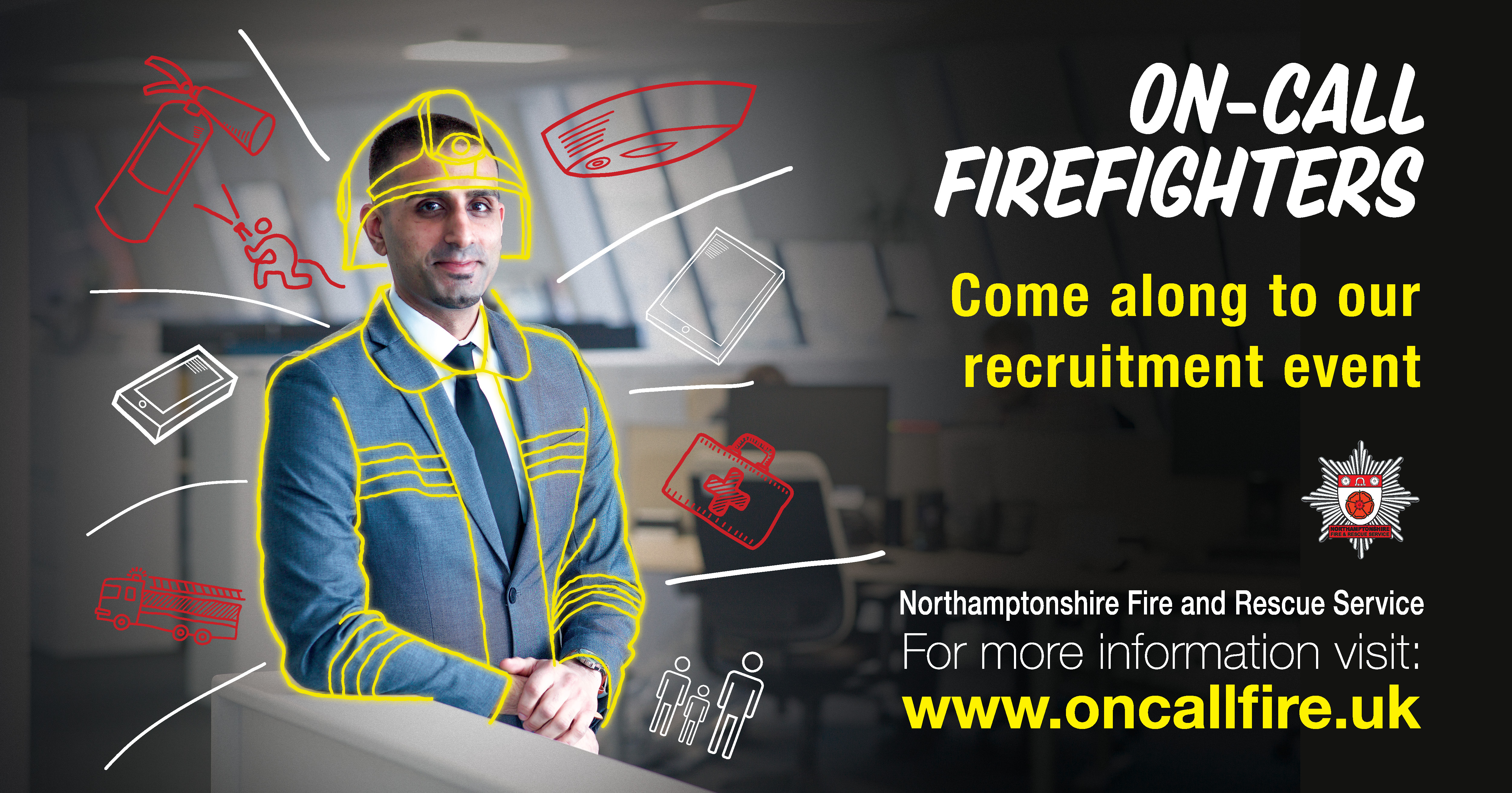 On-Call firefighter recruitment poster