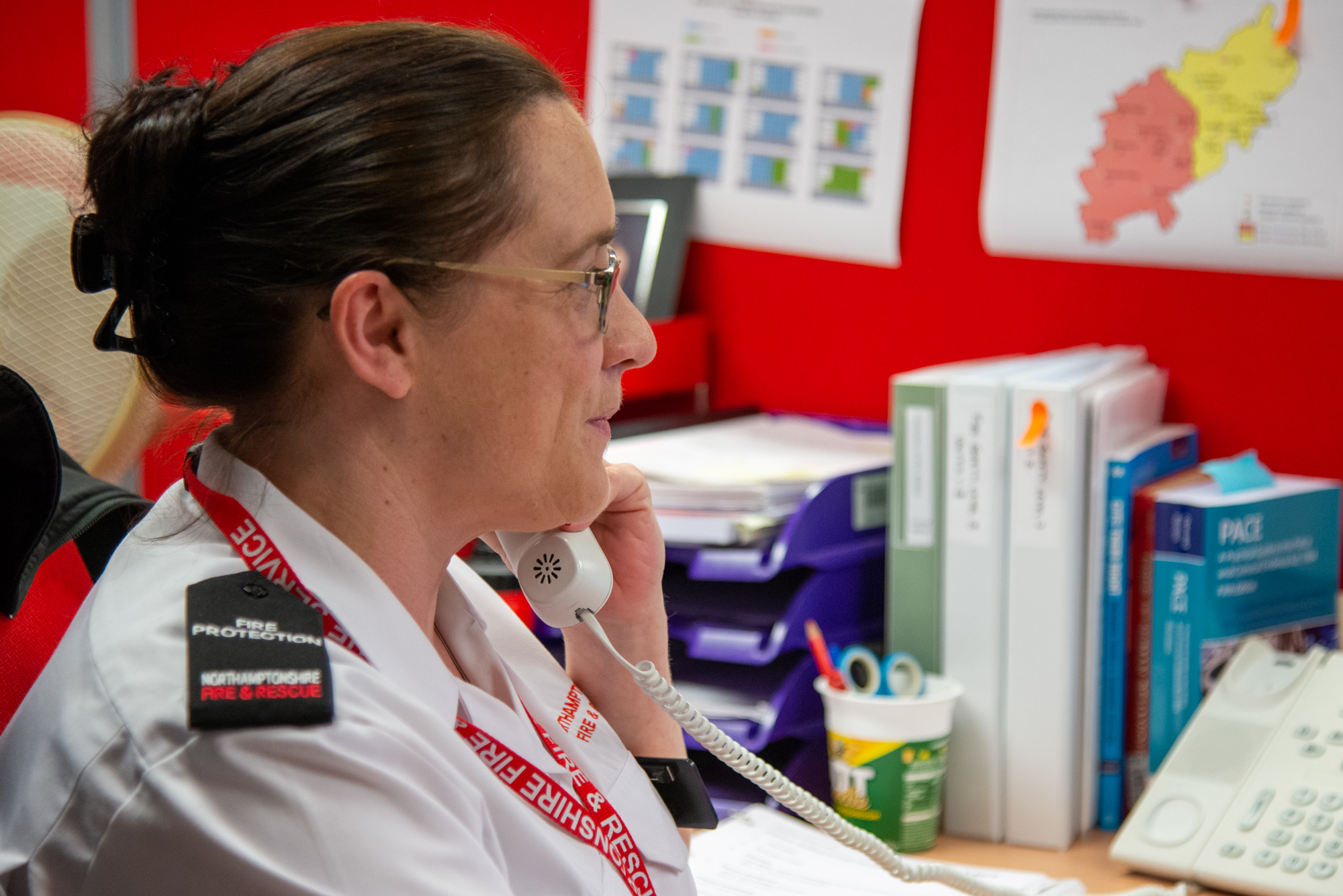 Protection officer at work, getting in contact with nursing and care homes