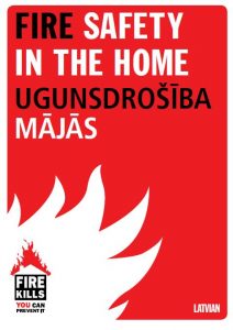 Fire safety in the home booklet in Latvian