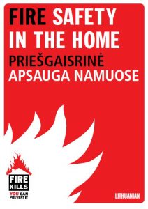 Fire safety in the home booklet in Lithuanian