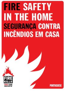 Fire safety in the home booklet in Portuguese