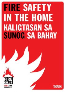Fire safety in the home booklet in Tagalog