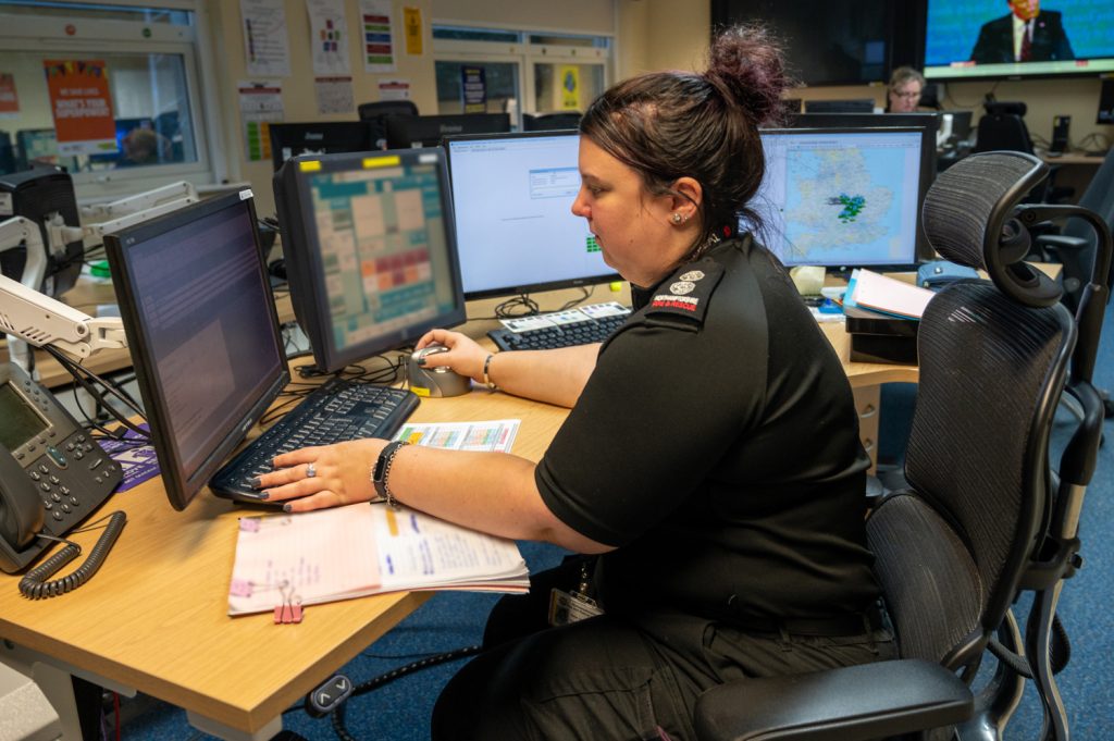 Control Room operator at desk