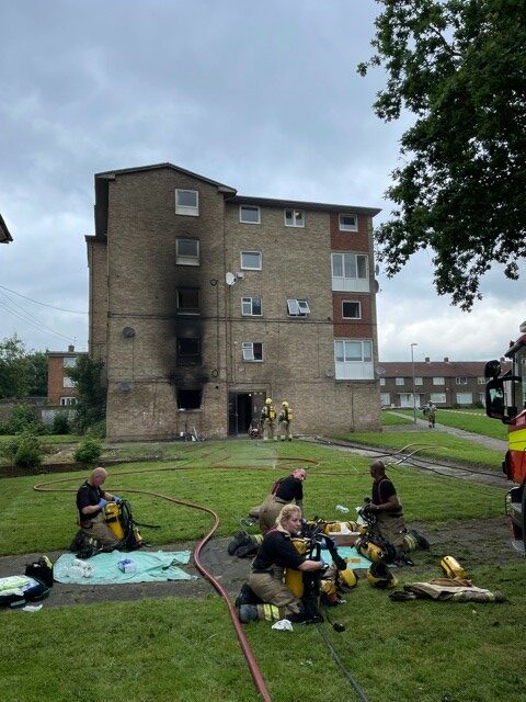 Fire at Scarborough Walk Corby (29/6/21)