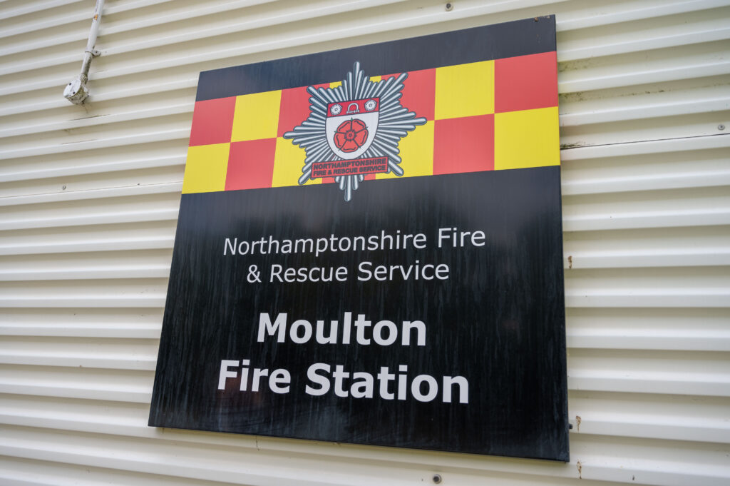 Building sign outside Moulton Fire Station