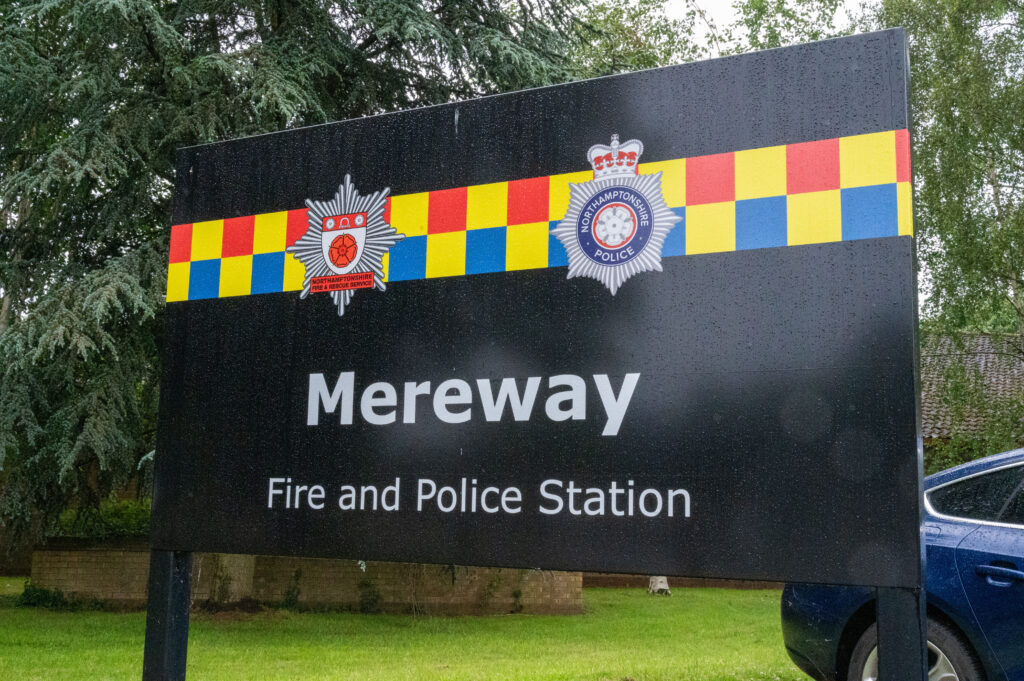 Building sign for Mereway Fire and Police Station