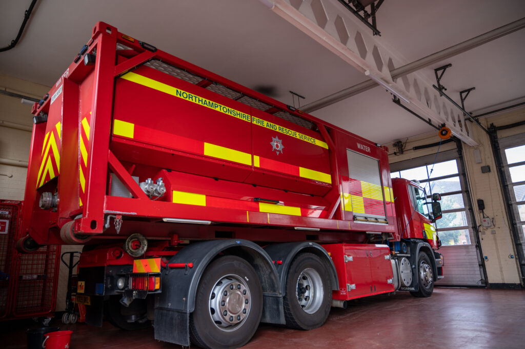 Kettering Fire Station's water and foam pod which is used at incidents involving oil, petrol and chemicals