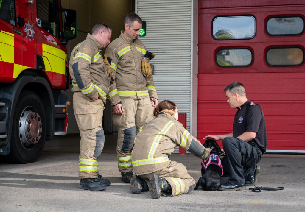 Northamptonshire Fire and Rescue Service employs the country’s first accredited fire service wellbeing dog