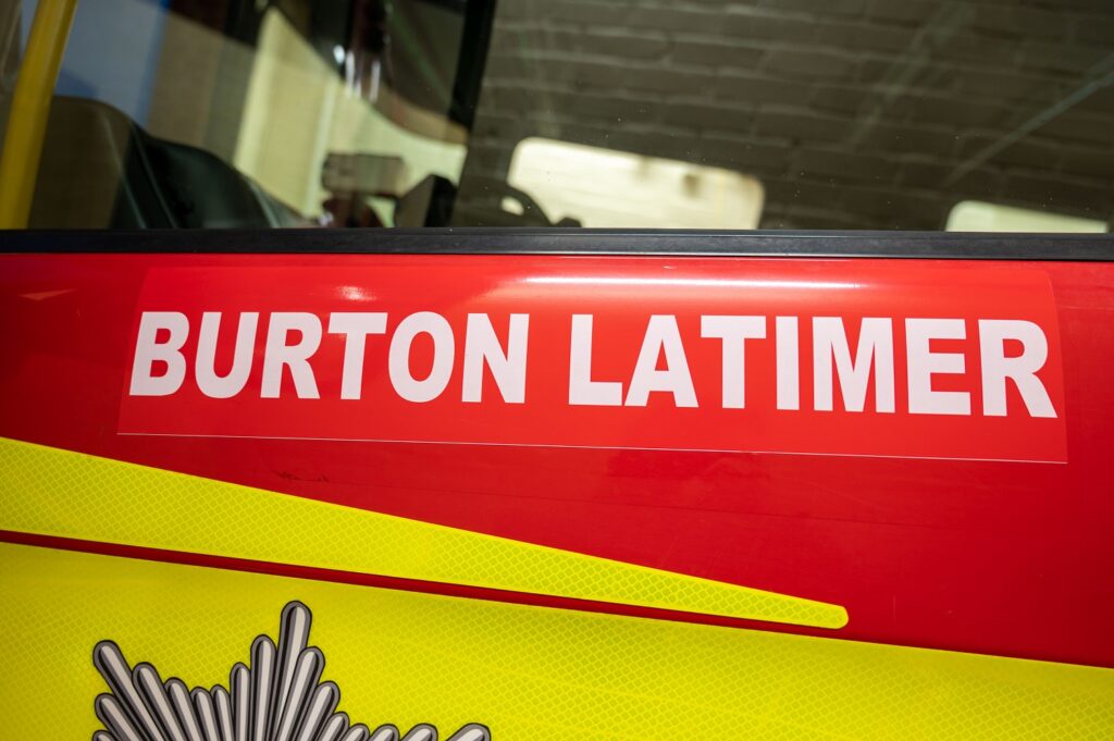 Close up of Burton Latimer fire appliance door