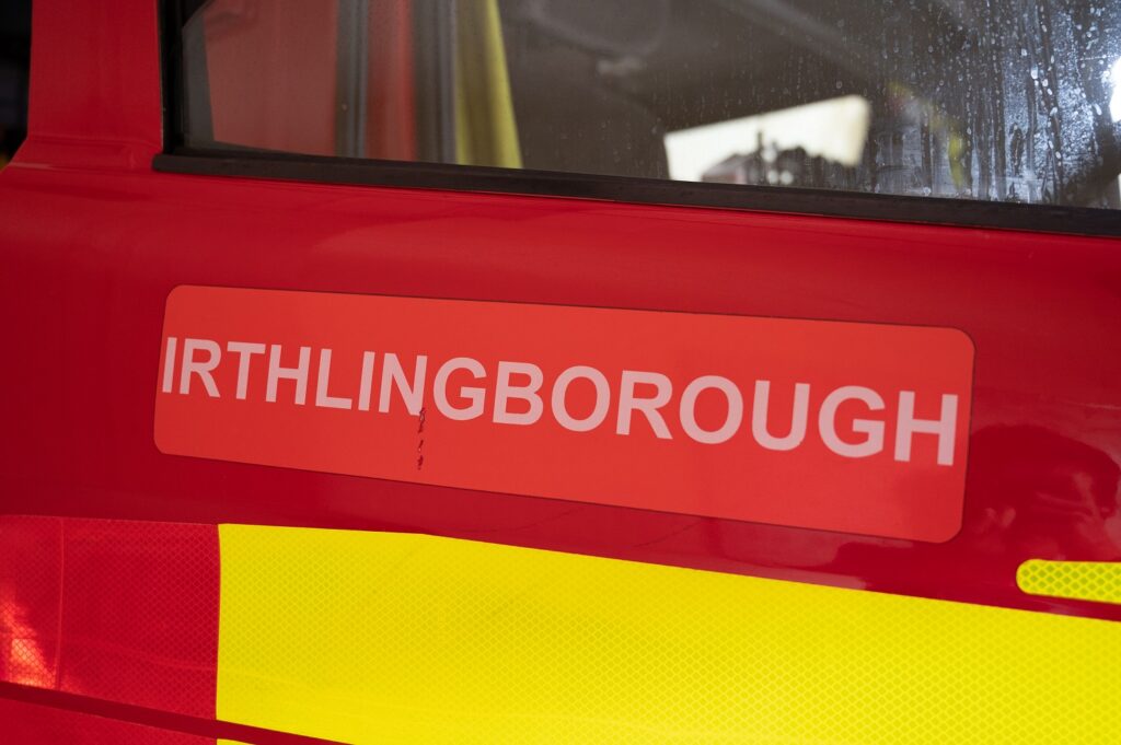 Close up of Irthlingborough fire appliance door