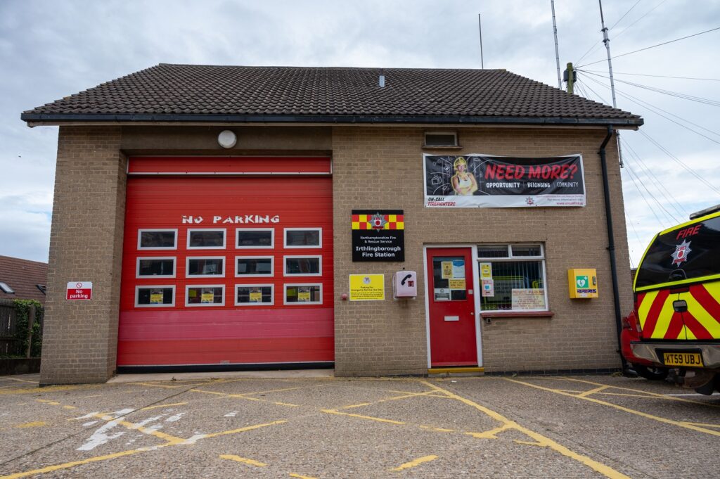 Front external view of Irthlingborough Fire Station