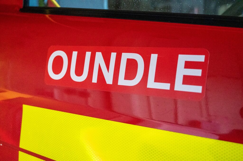 Close up of Oundle fire appliance door