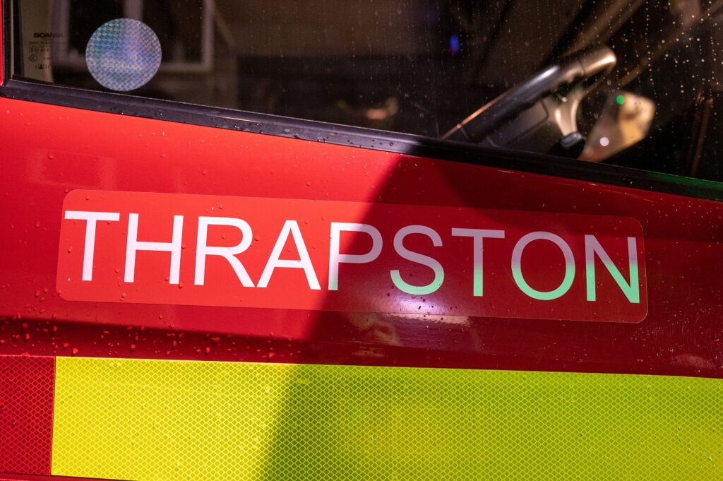 Close up of Thrapston fire appliance door