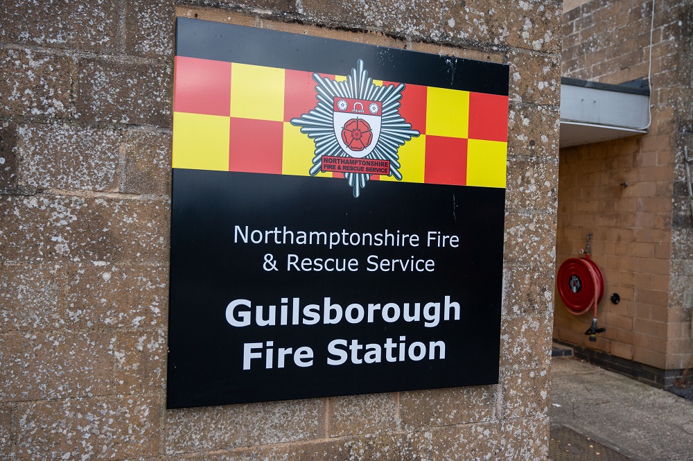 Building sign outside Guilsborough Fire Station