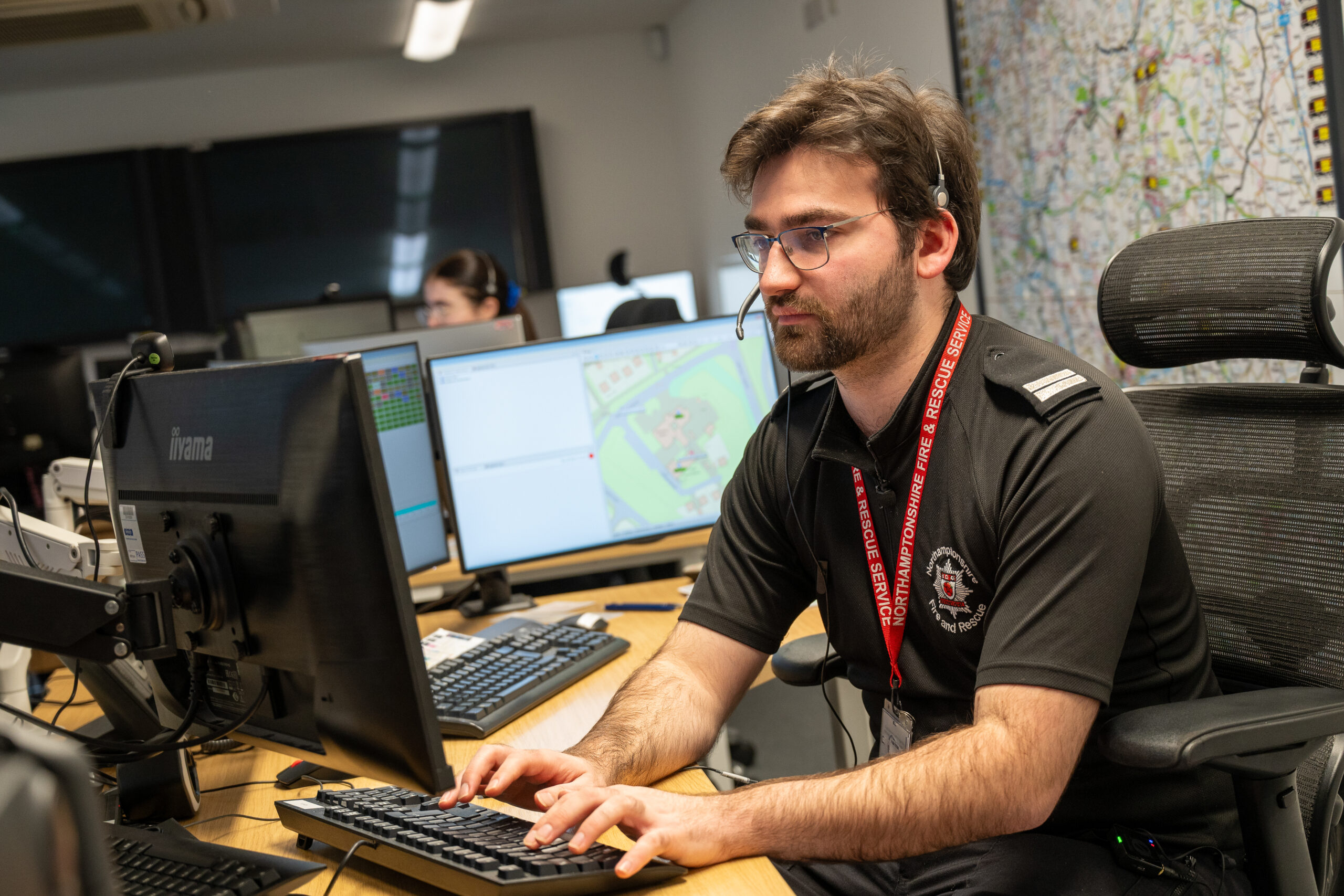Control Room operator taking an emergency call