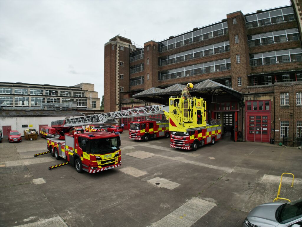 A high lift fire engine 