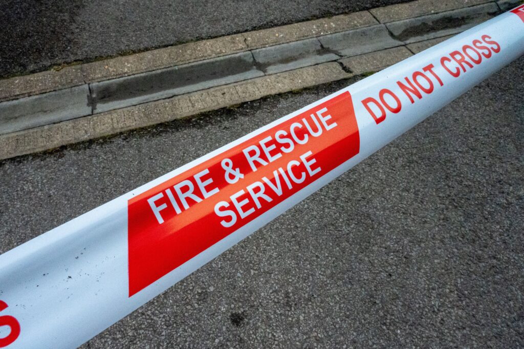 Fire and Rescue Service cordon tape