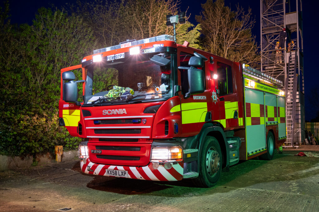 Brixworth fire engine pictured in the drill yard