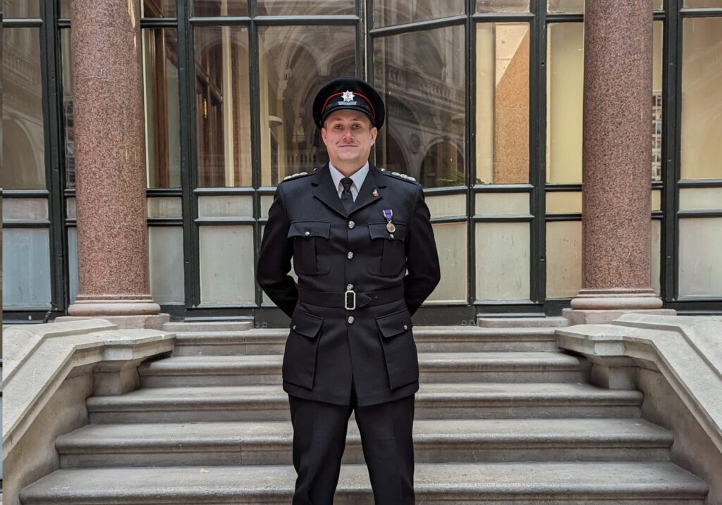 Station Manager Nick Gayton in uniform for the Remembrance Day parade in London
