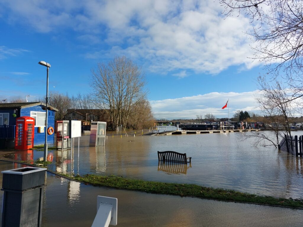 A shot of the flooding at Billing Aquadrome