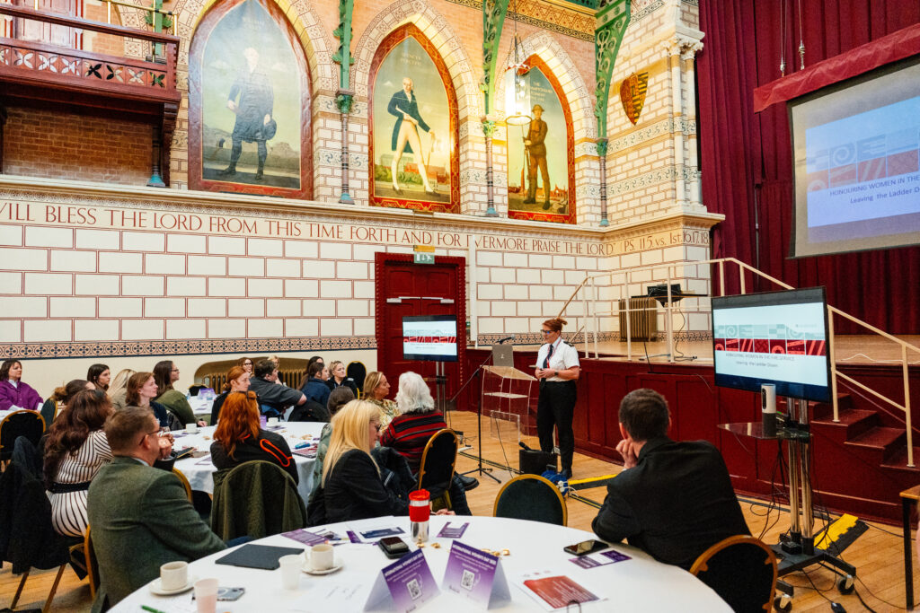 Area Manager Lisa Jackson gives a presentation to the room at the Guildhall in Northampton