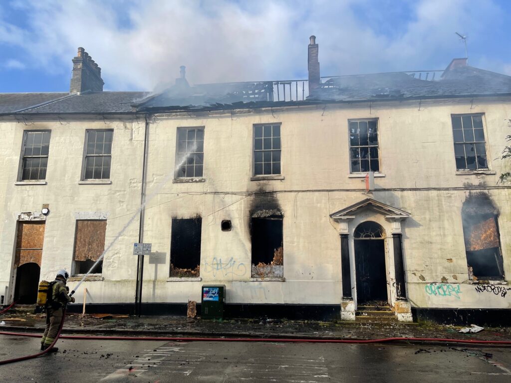 Fire Service leaves scene of fire at Sheep Street in Northampton