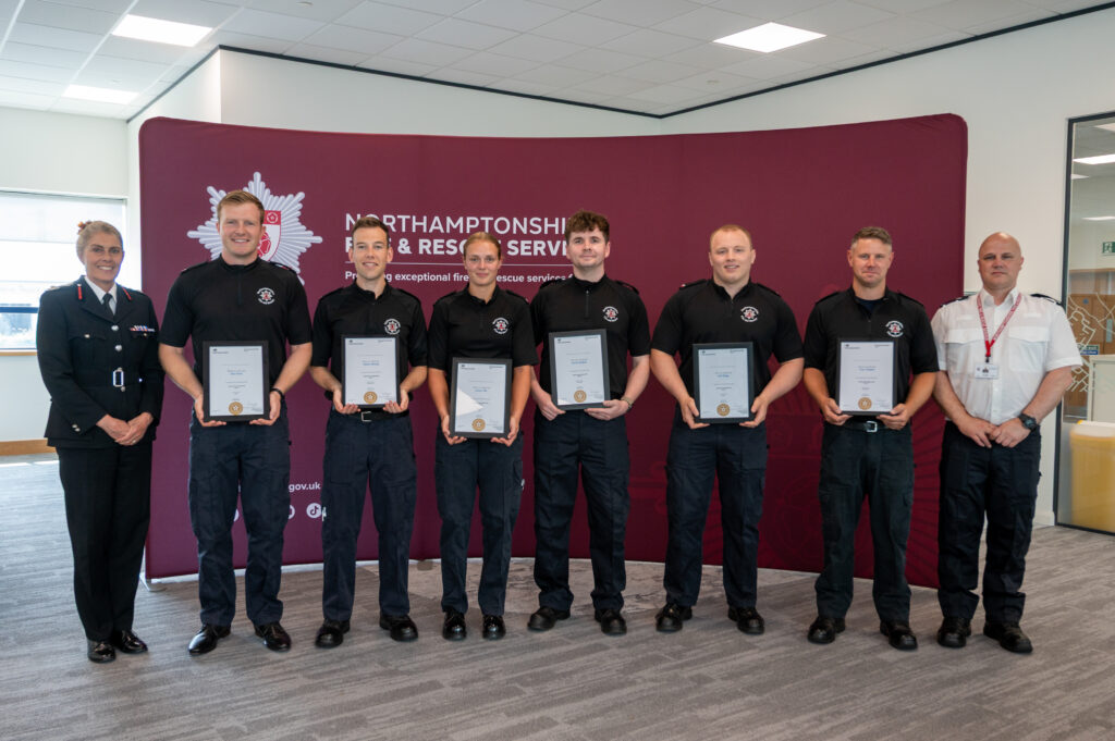 Latest cohort of Northamptonshire firefighters achieve apprentice qualification