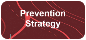 A Red coloured box with the wording Prevention Strategy